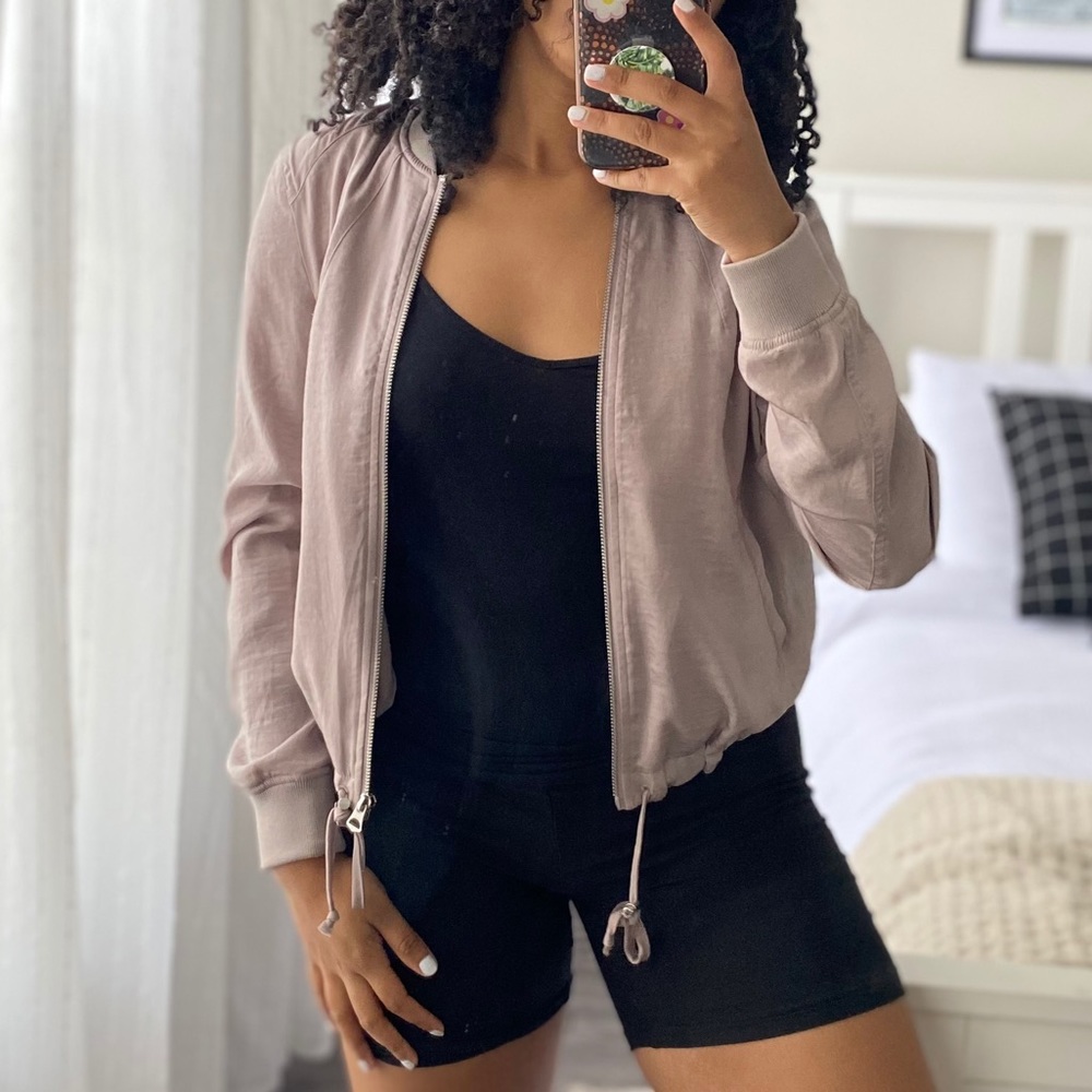 Pink Thin Bomber Jacket